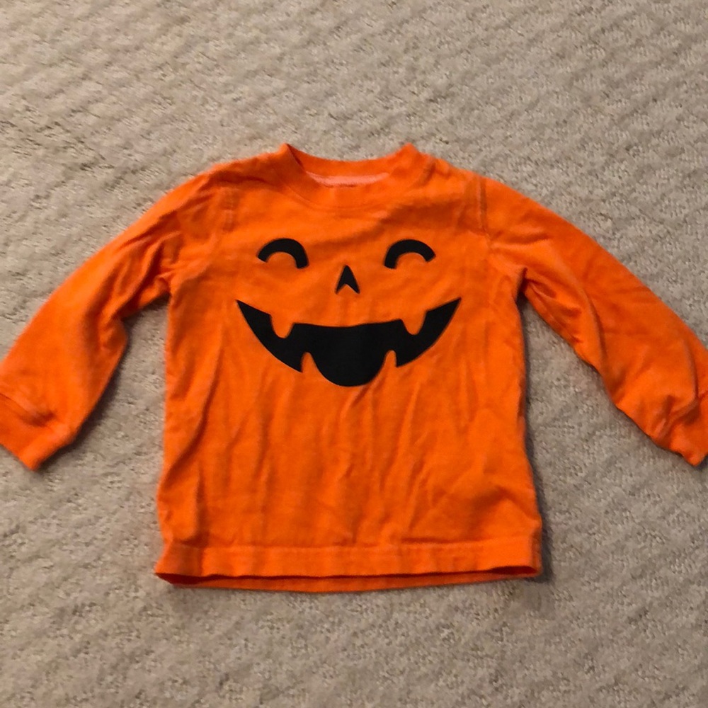 Carter’s orange pumpkin long sleeve shirt 12m